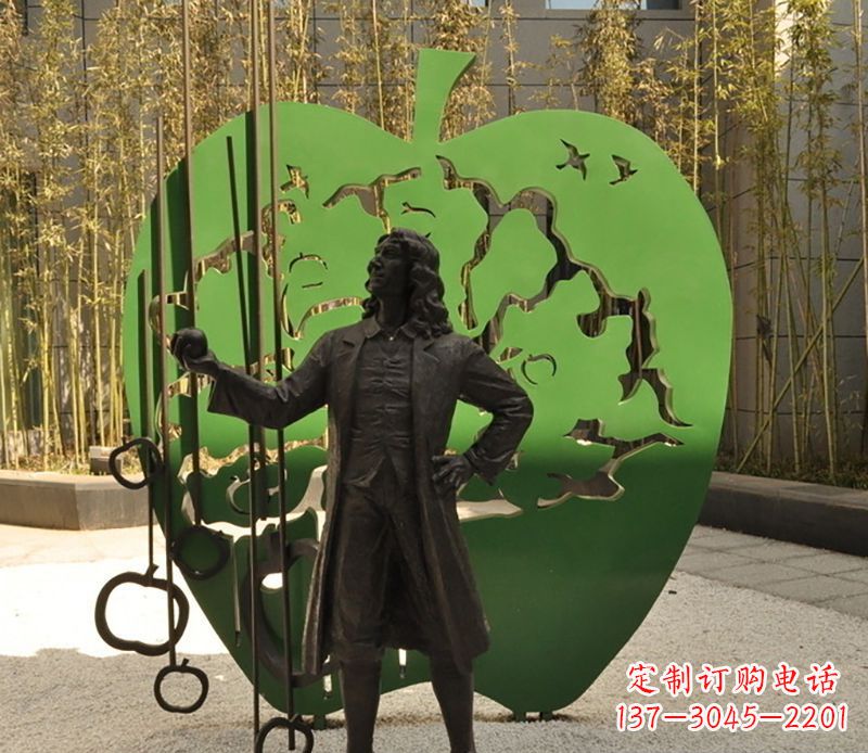 泰安牛顿公园铜雕,艺术品升华人物形象