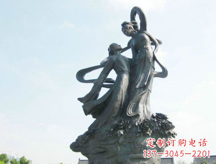 泰安铸就爱情经典,中领雕塑定制牛郎织女广场雕塑