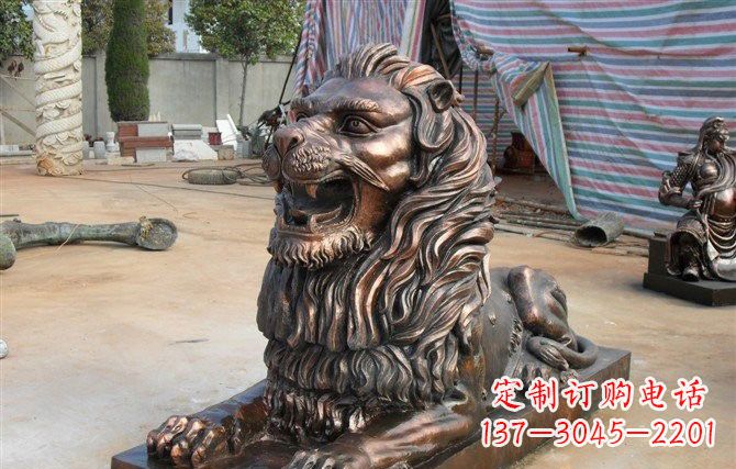 泰安汇丰狮子铜雕,体现高贵气质