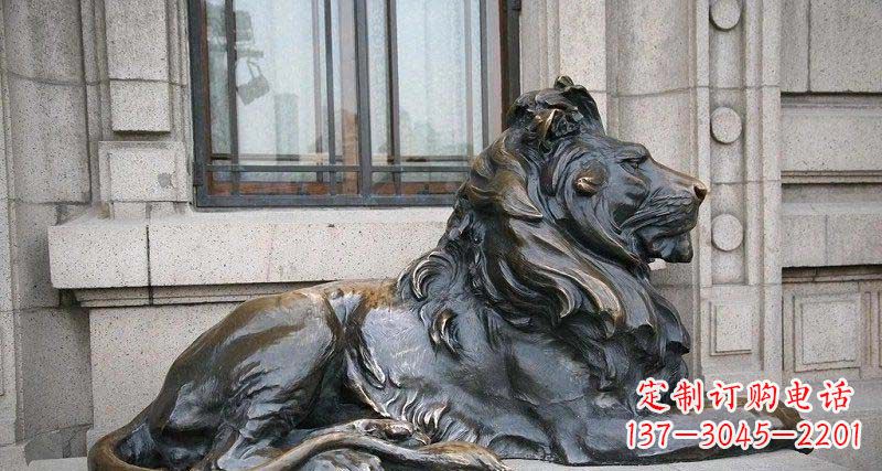 泰安心动不如行动,西洋狮子铜雕真实还原精美