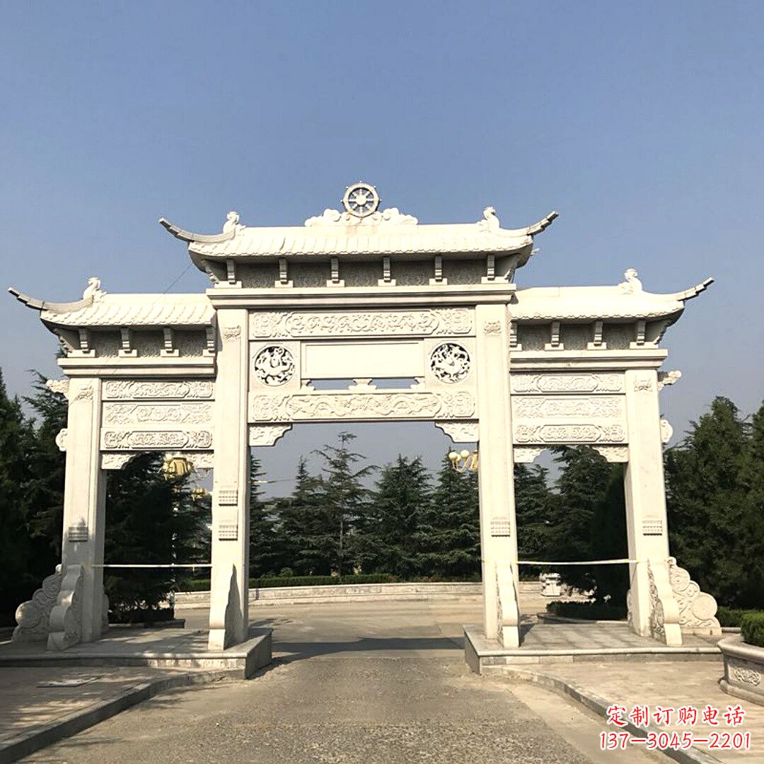 泰安精致牌坊柱座石雕服务,古色古香装点璀璨文化