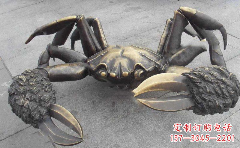 泰安中领雕塑以传统工艺出品的螃蟹铜雕,是杰出…