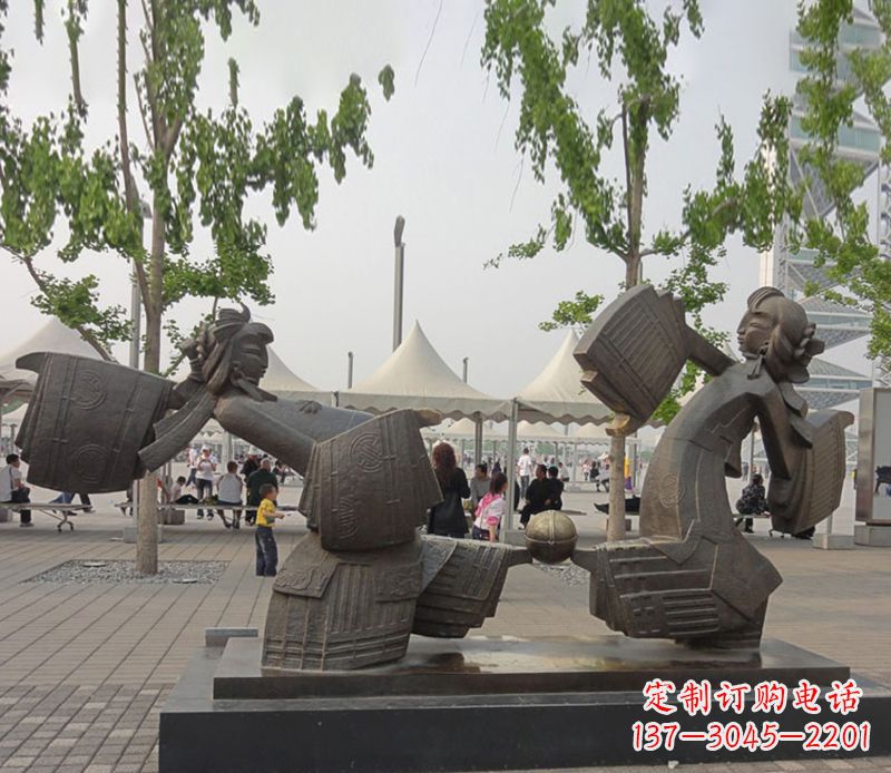 泰安艺术雕刻杰作——皮影戏铜雕