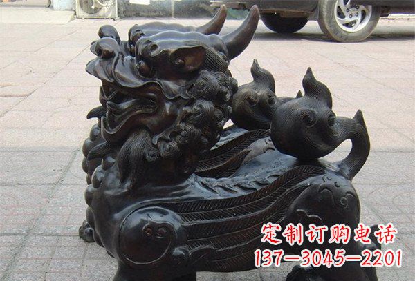 泰安象征保护,美轮美奂的貔貅辟邪神兽铜雕