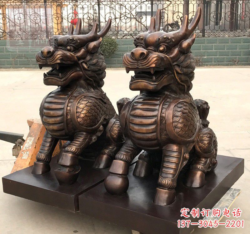 泰安高雅定制辟邪铜麒麟雕塑