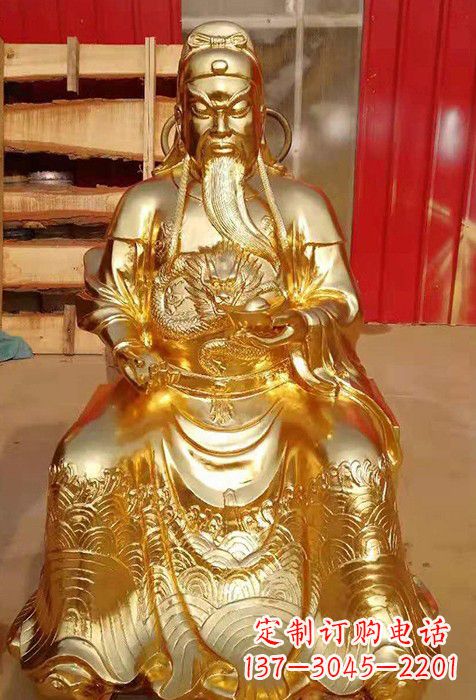 泰安传承经典,漆金关公神像雕塑