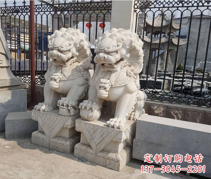 泰安中领雕塑:精美大理石狮子雕塑