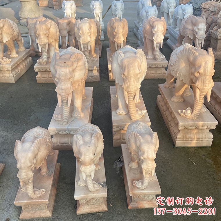 泰安翘鼻大象石雕,传承经典浓烈之美