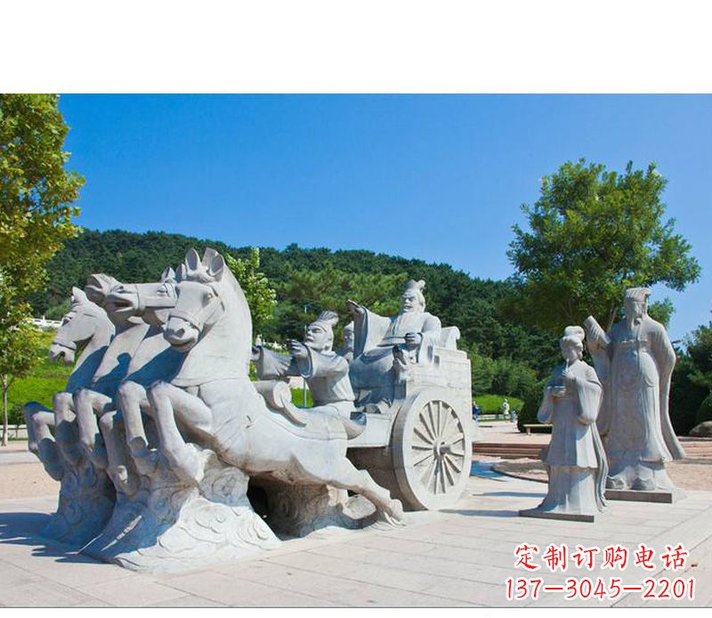 泰安秦始皇坐马车石雕悉心打造雕塑艺术之精髓
