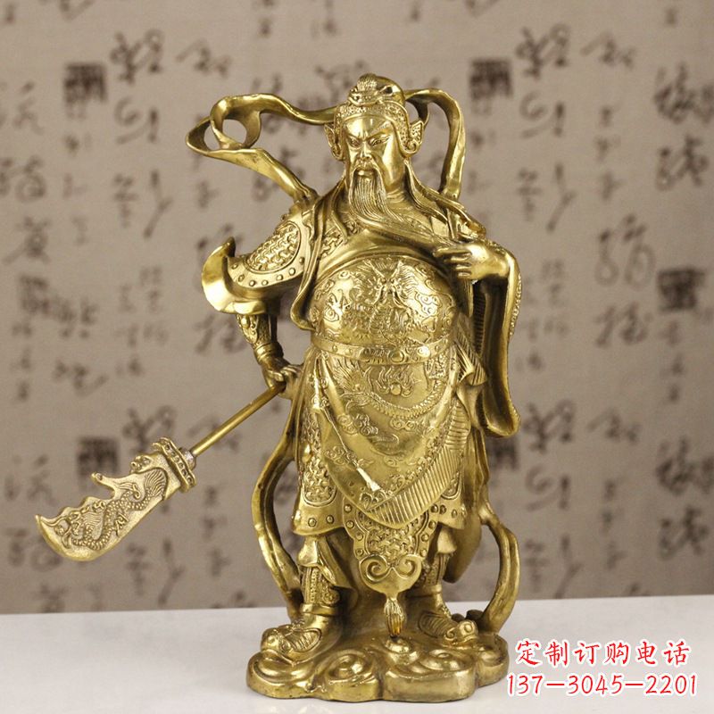 泰安中领雕塑|关羽铜像:令人惊叹的纯黄铜武财神