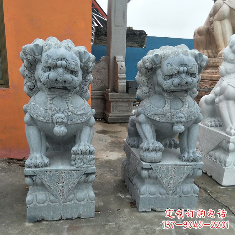 泰安精美的青石北京小狮子雕塑