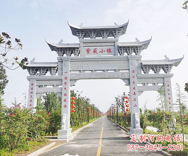 泰安青石牌坊雕塑,定制精美而高品质
