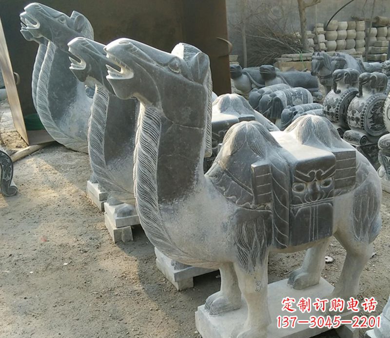 泰安青石骆驼雕,把动物活灵活现