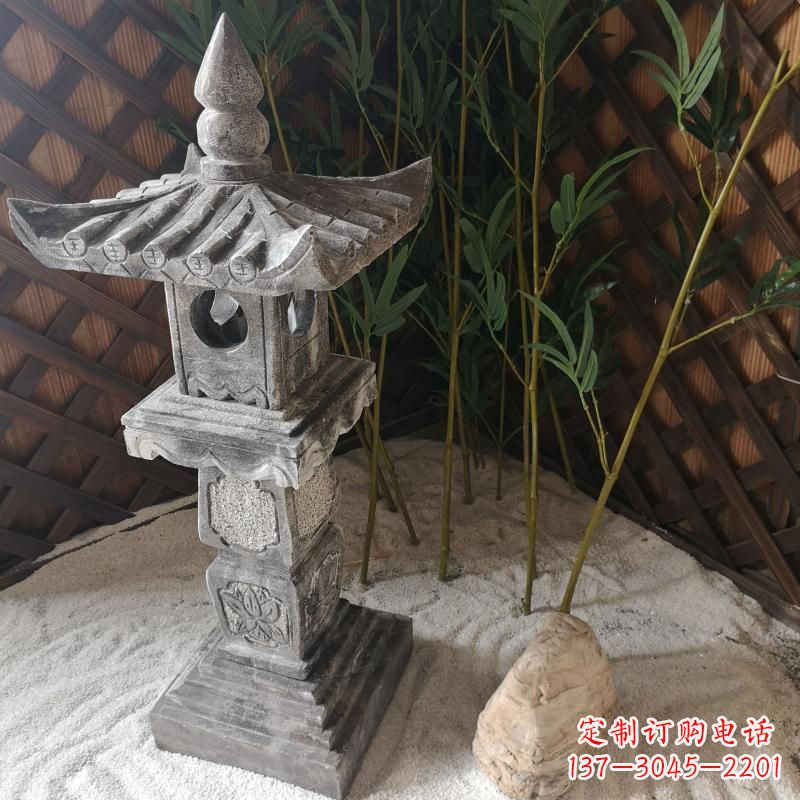 泰安青石仿古高墩石雕灯笼