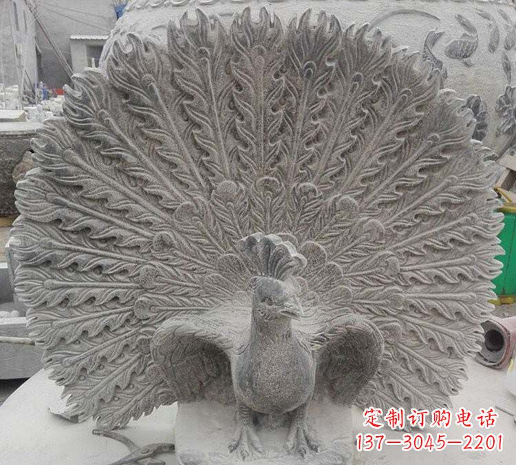 泰安孔雀开屏石雕,艺术仿古风华