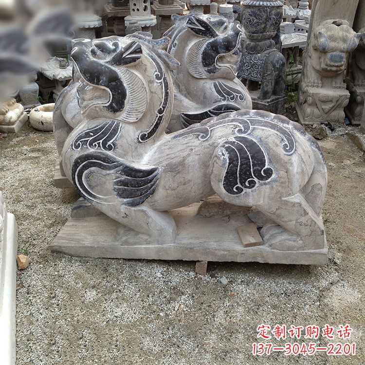 泰安青石仿古辟邪貔貅石雕