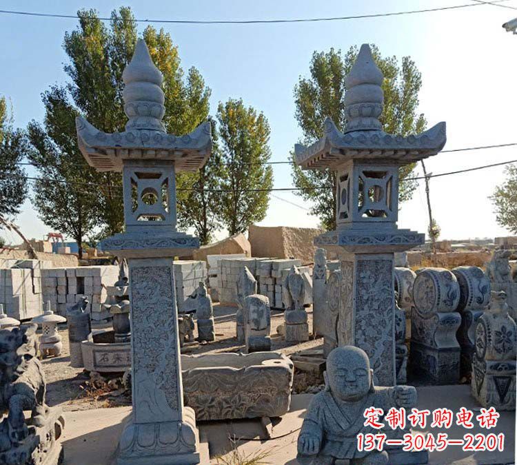 泰安青石仿古石灯雕塑,精美实用