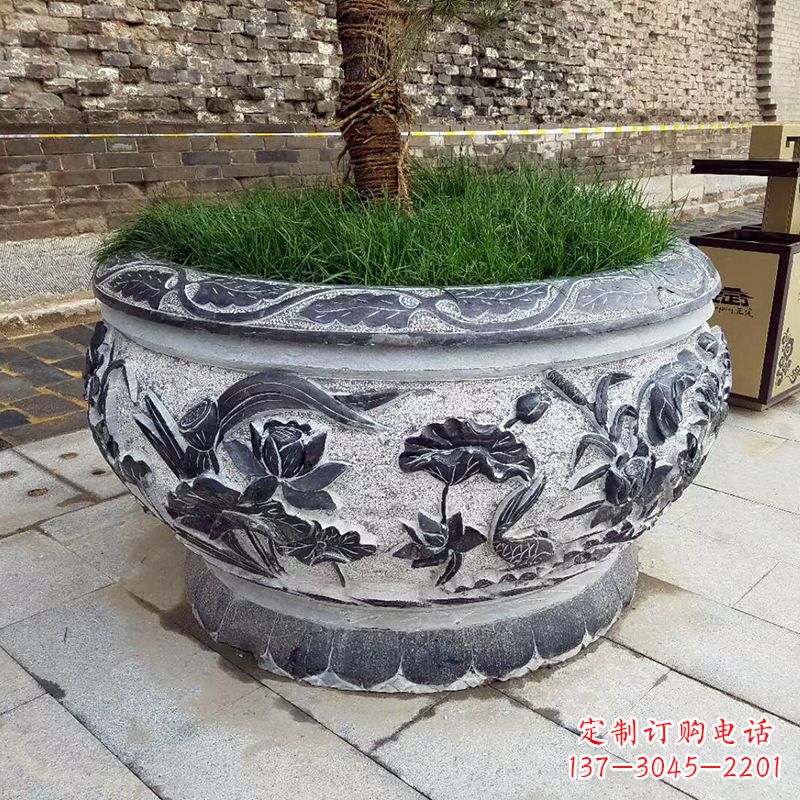 泰安青石仿古鱼缸花盆