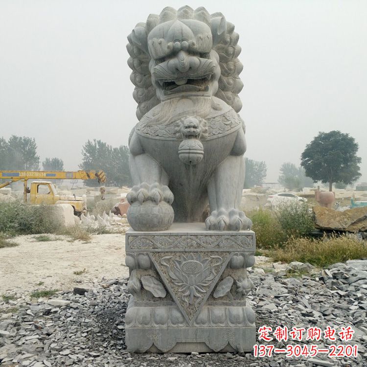 泰安完美雕刻,精美青石狮子雕塑