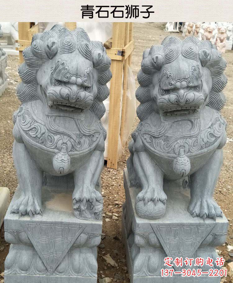 泰安青石雕刻的传统工艺美狮