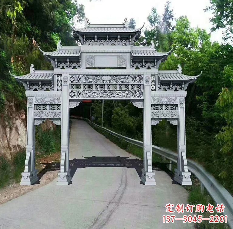泰安青石牌坊雕塑