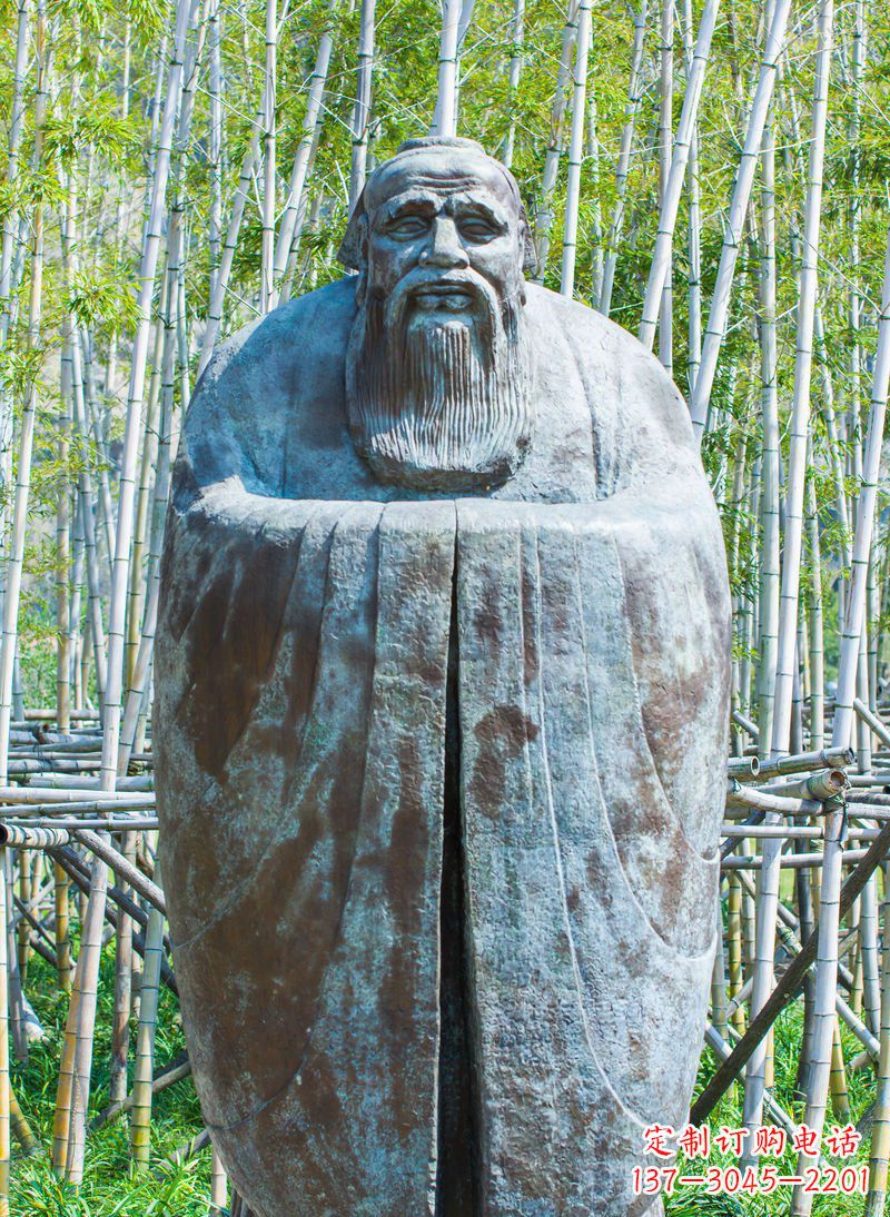 泰安青铜孔子人像雕塑,真实还原历史智慧精神
