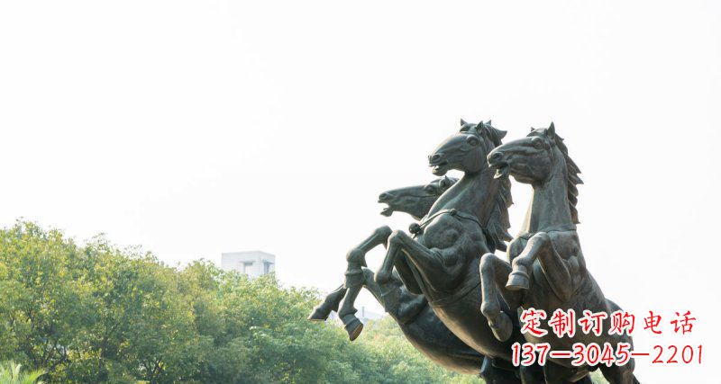 泰安青铜三匹马铜雕马群