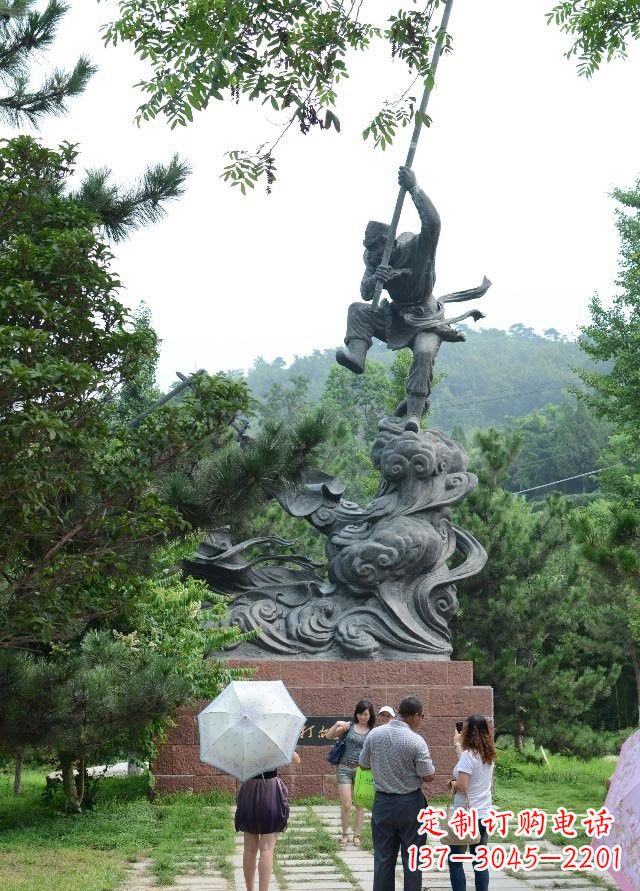 泰安佛教中的传奇:青铜孙悟空雕塑