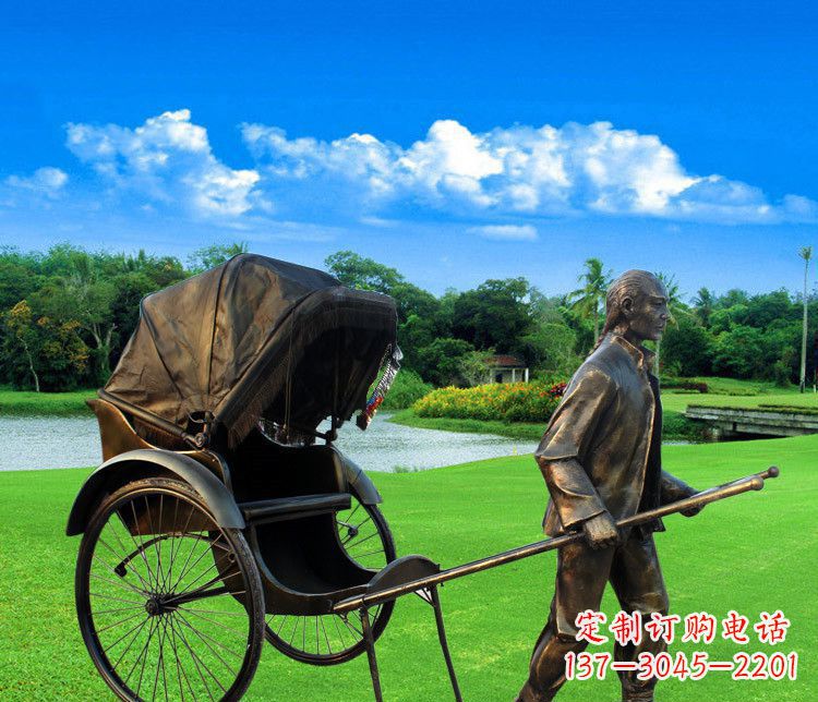 泰安黄包车夫铜雕——传承清朝经典艺术