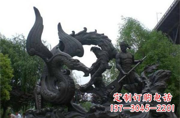 泰安赛龙舟铜雕,青史留驰名!