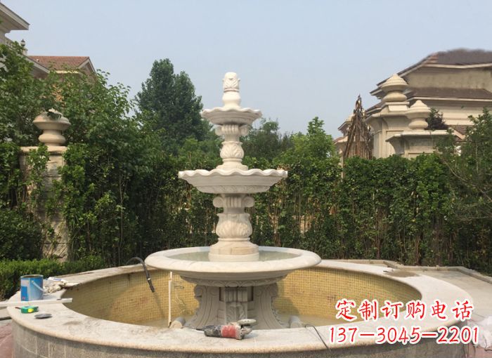 泰安三层喷泉公园石雕--唤醒公园原始的气息