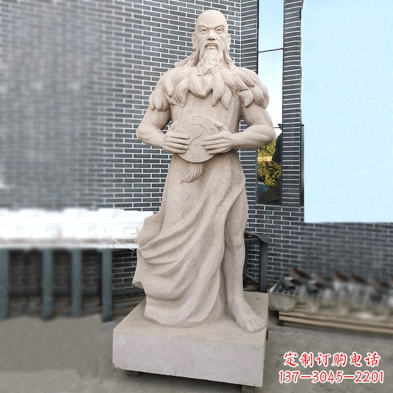 泰安手工雕刻伏羲石雕塑像