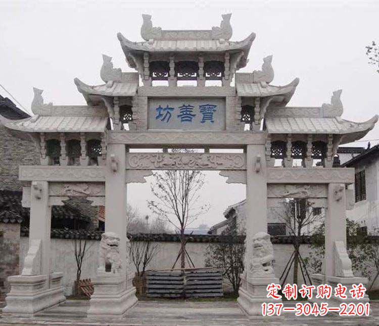 泰安领雕塑:精美石牌坊石雕艺术品