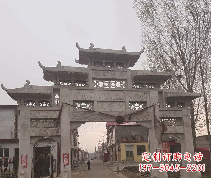 泰安精美牌坊石雕,定制精美属于您的雕塑