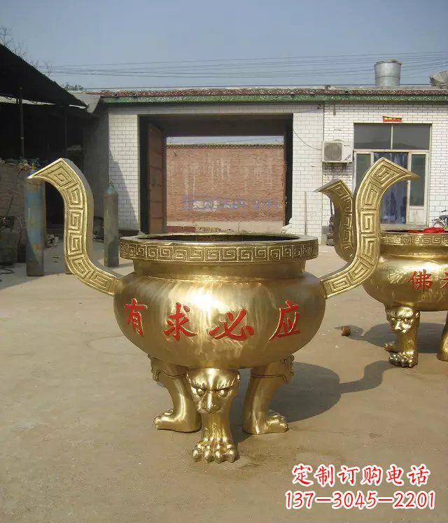 泰安三足香炉铜雕,装点你的寺庙