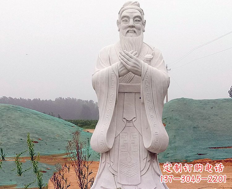 泰安中领雕塑:精致雕刻的少海公园孔子雕像