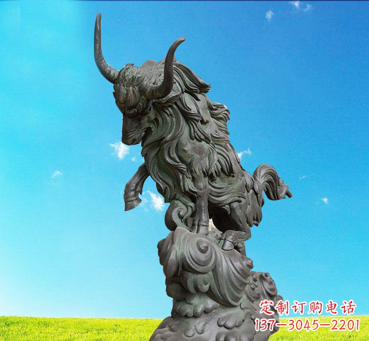 泰安中领雕塑神牛踏波铜雕
