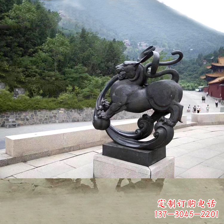 泰安神兽白虎铜雕塑