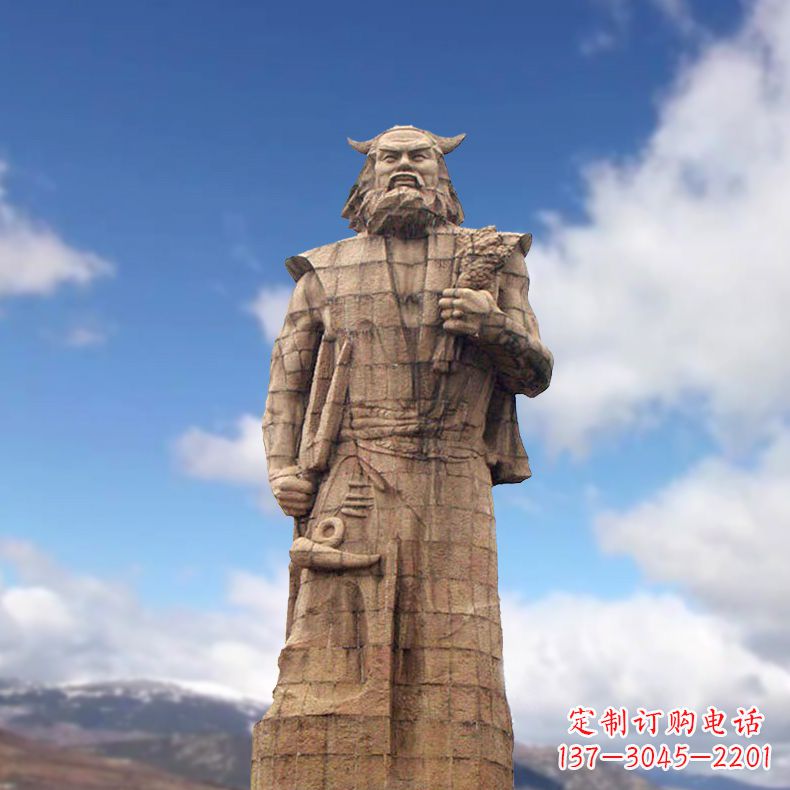 泰安精美神农大型石雕像,由中领雕塑定制
