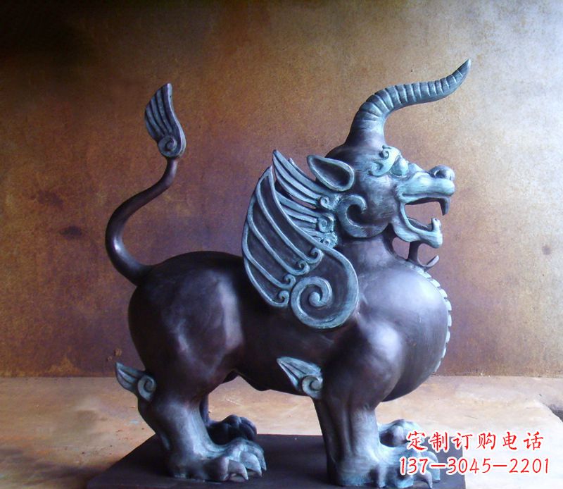 泰安神兽独角兽铜雕塑