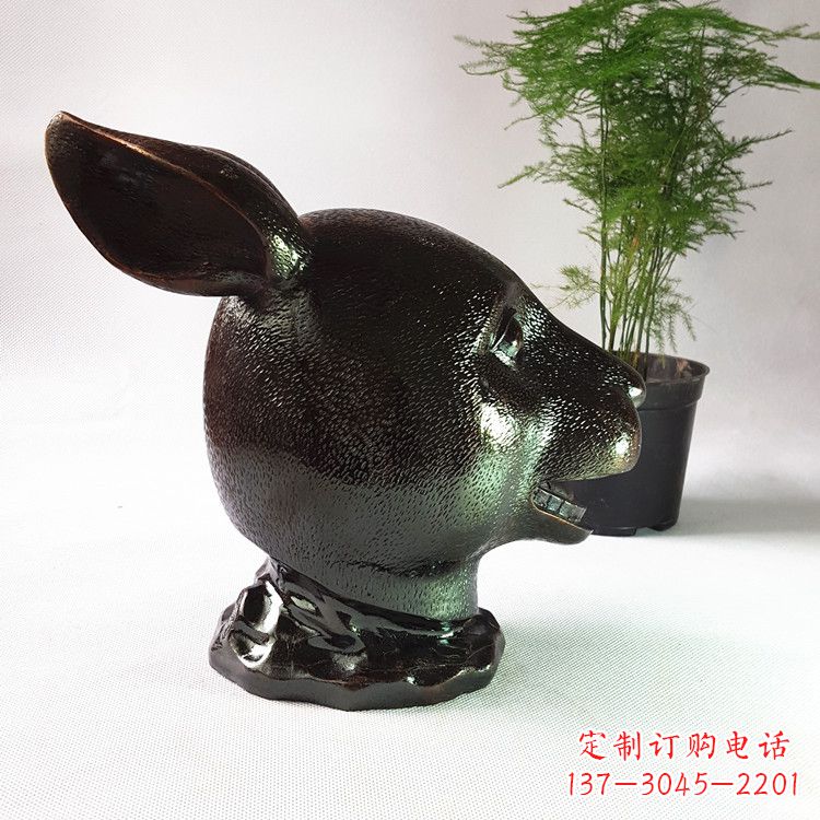 泰安生肖兔铸铜兽首