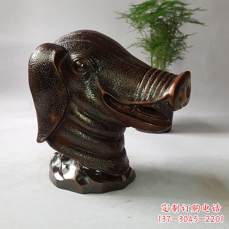 泰安精美完美的生肖猪铜兽首