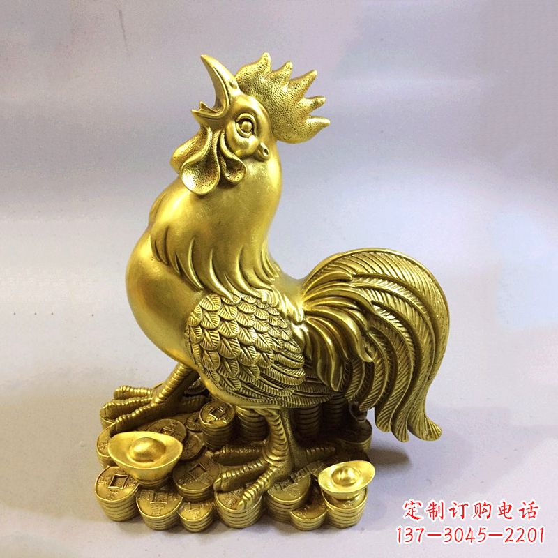 泰安风雅纯铜抓钱鸡雕塑