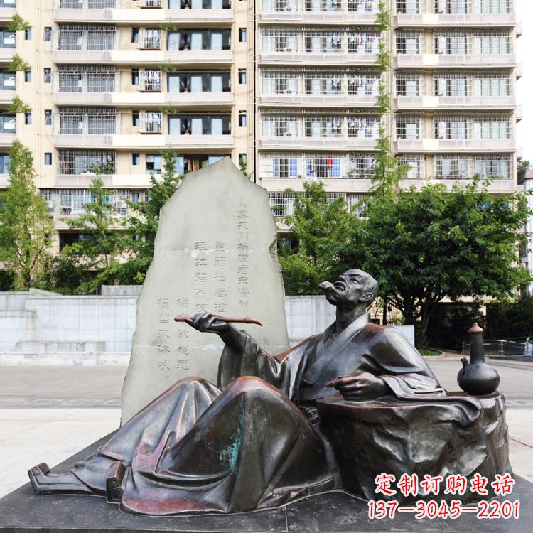 泰安尊贵古朴的古代诗人情景雕塑——杜甫雕塑