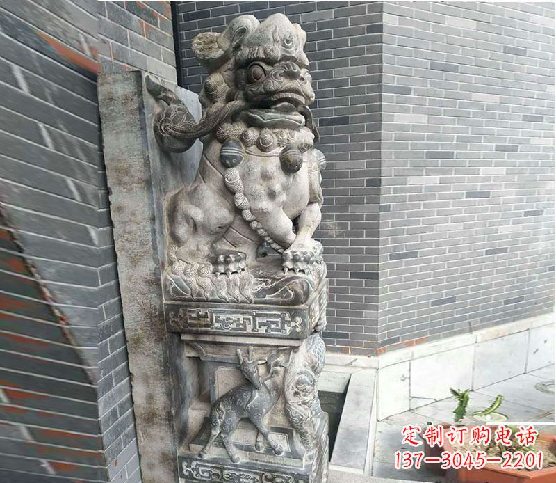 泰安中领雕塑仿古石门墩石雕