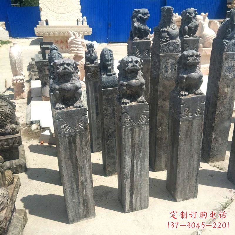 泰安狮子拴马桩雕塑，展现国之雄风