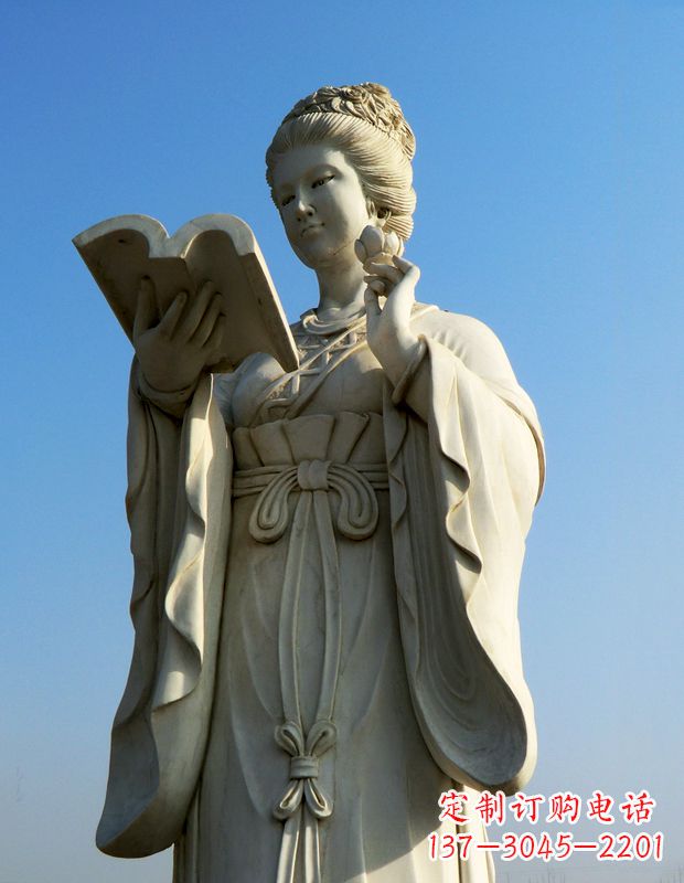 泰安十二花神之十一月山茶花王昭君汉白玉古代美女雕像