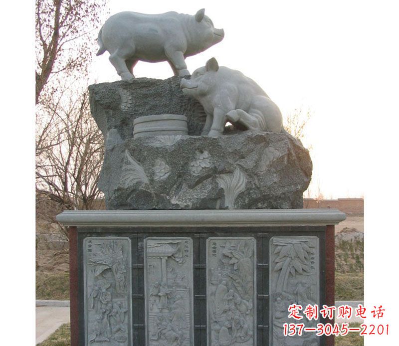 泰安十二生肖猪石雕——质地原生态传承千年文化