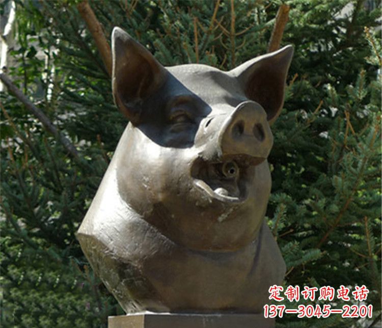 泰安十二生肖猪首铜雕,让你敬佩万年历史的艺术精髓