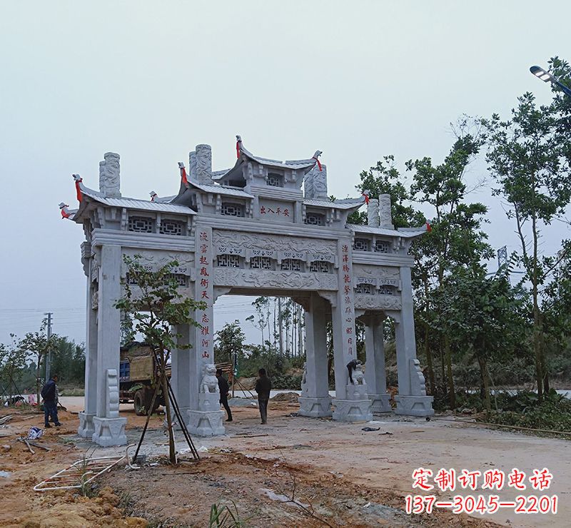 泰安领雕塑专业定制仿古牌坊雕塑,拥有多年专业…